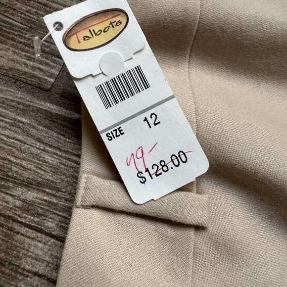 Talbots Skirt NEW Womens Vintage Beige A Line 12 Wool‎ Deadstock Cottagecore - Picture 3 of 6